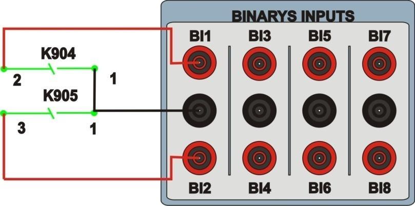 1.3 Entradas Binárias Ligue as Entradas Binárias do CE-6006 às saídas binárias do relé. BI1 ao pino 2 e seu comum ao pino 1 do módulo X092 do relé.