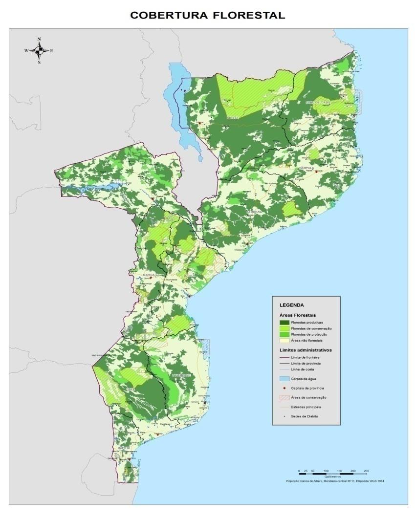 II. Potencial Florestal em Moçambique 1. Moçambique tem: Cerca de 40.