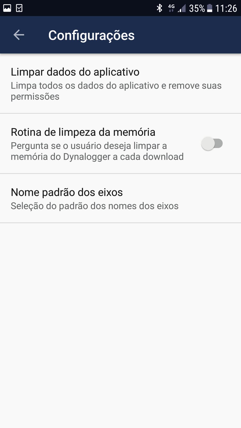 6. Configurações Essa tela é acessada através do menu lateral da tela inicial, ao selecionar a opção de Conﬁgurações, conforme ﬁgura da página 6.