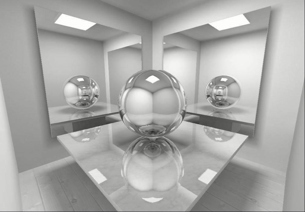 Another example Image courtesy of Kasper Hoey Nielsen Instead of the scale-trick, you can reflect the camera position and direction in the plane Then render reflection image from there Planar