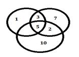 10 Resolução: Nos temos 4 areas, quando temos dois conjuntos: região do grupo exclusivo de A, região exclusiva de B, no miolo região que é de A e B, e fora o que não é de A e