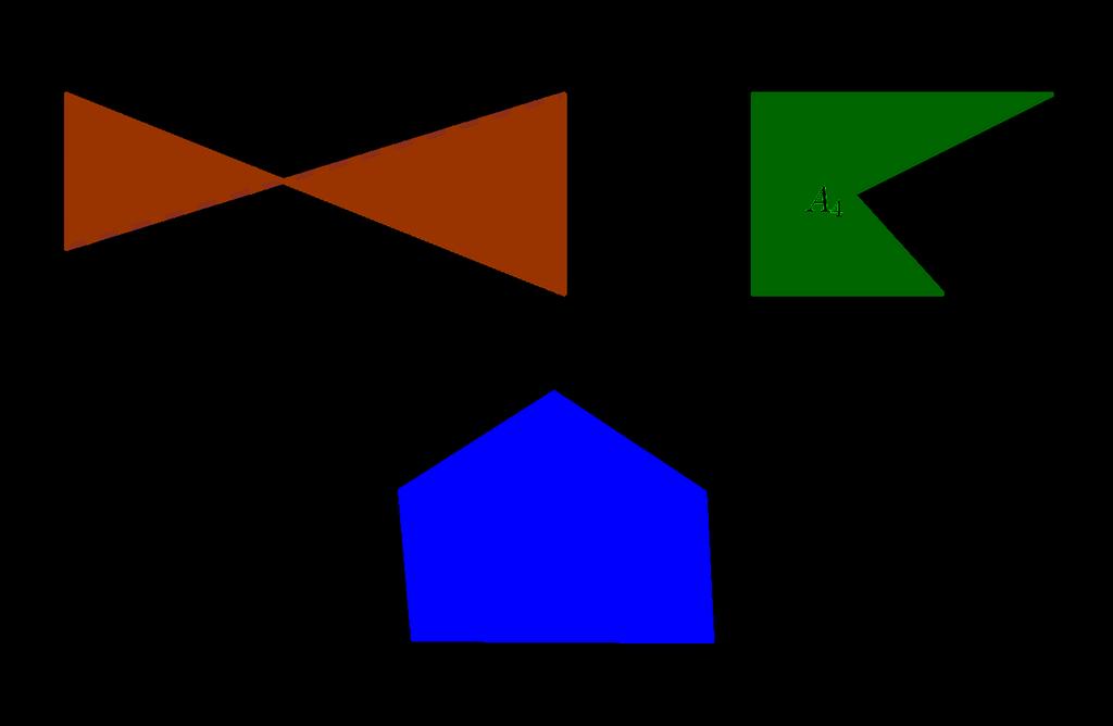 Figura 3.3: Exemplos de polígoos e ão-polígoos. Fote: Próprio autor o software Geogebra. Demostração. Sejam ABCD e A B C D duas pirâmides de mesma altura h, cujas bases BCD e B C D têm a mesma área.