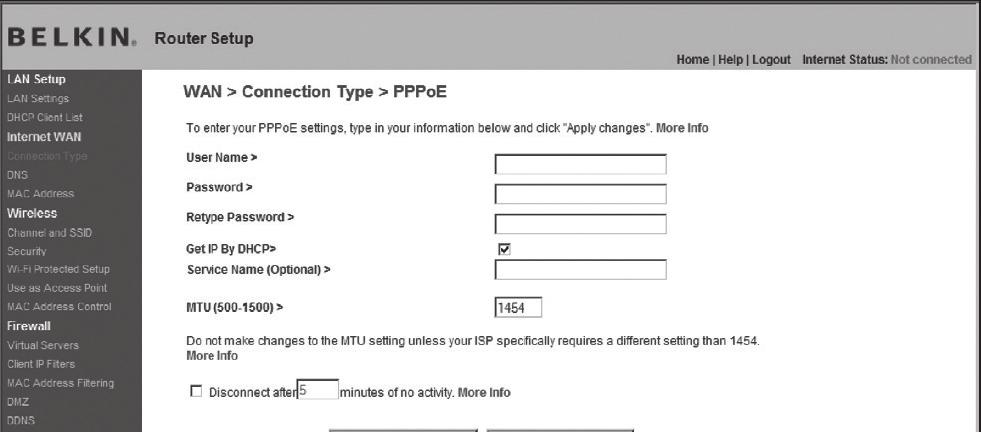 Ambiente ADSL 9. Selecione <PPPoE> conforme o tipo de ligação e clique no botão [Next]. 10.