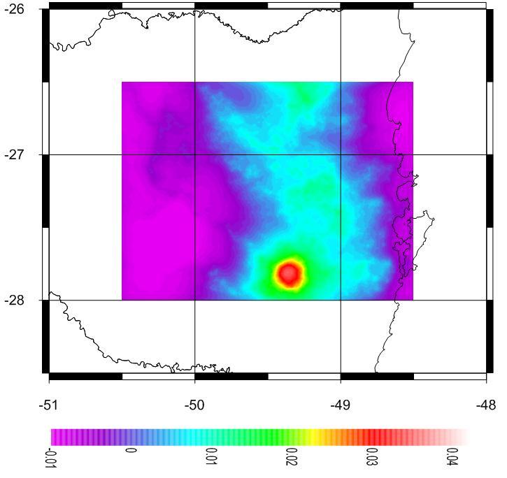 Estas anomalias de altitude representam o afastamento entre as origens dos sistemas de referência utilizados pelo SRTM e o ASTER GDEM.