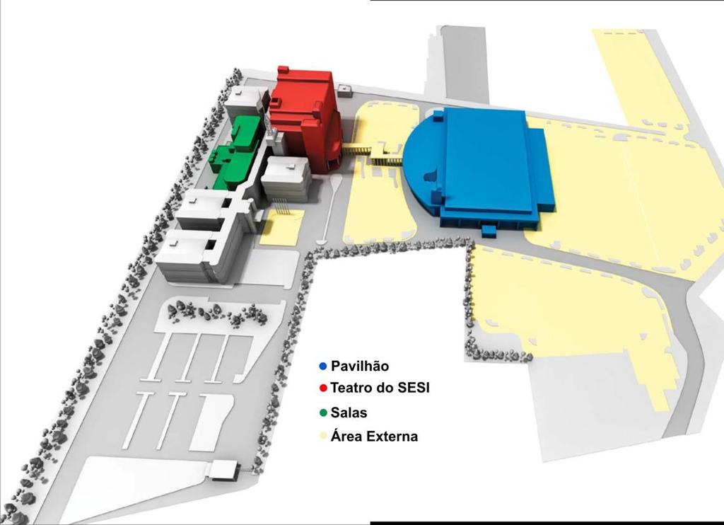 PLANTAS FIERGS Planta geral A ligação entre área de exposição e blocos Salas e Teatro será feita por meio de passarela/túnel.