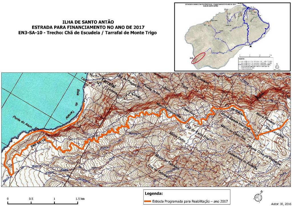 Figura 3: perfil da estrada EN3-SA-10 - troço Chã de Escudela /