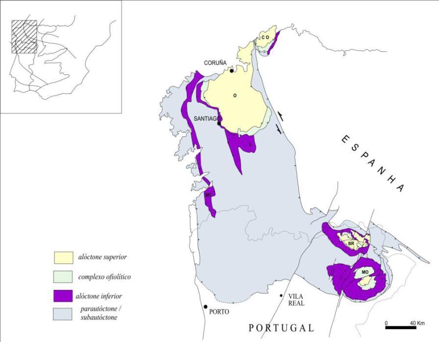 gresosos. Corresponde à Unidade do Minho Central de Pereira (1992). Tem afinidades com a ZCI. Complexo Alóctone Inferior.