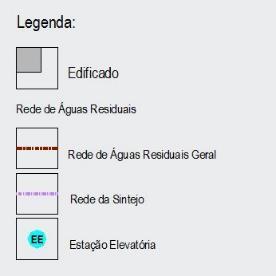 Sobre a rede de drenagem de águas residuais, toda a área de intervenção está servida de rede básica de saneamento.