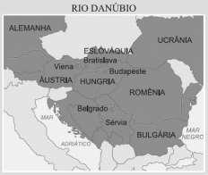 7ª Questão: Apresente o esquema que represente as três etapas da Divisão Internacional do Trabalho (DIT). 1ª etapa: 2ª etapa: 3ª etapa: 8ª Questão: O mapa abaixo e o texto descrevem o Rio Danúbio.