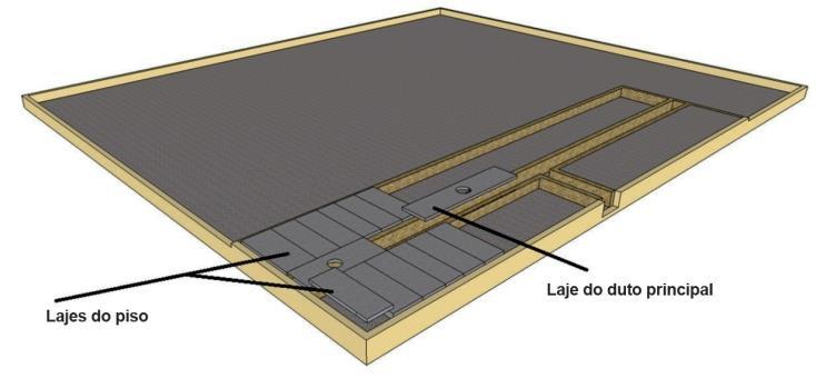 Figura 70 - Construção do piso com lajes pré-moldadas.
