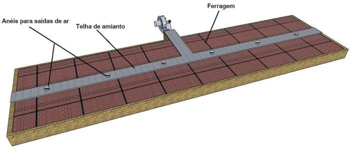 Passo 8 Construção das lajes sobre os canais de distribuição de ar quente.