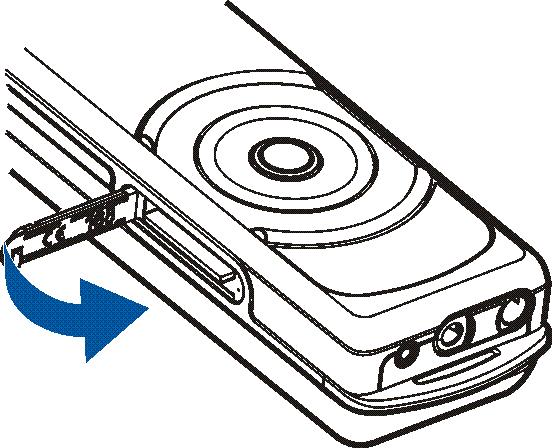 Feche a porta do cartão SIM e prima até ouvir distintamente um estalido. Para bloquear a porta do cartão SIM, faça-a deslizar para a direita.