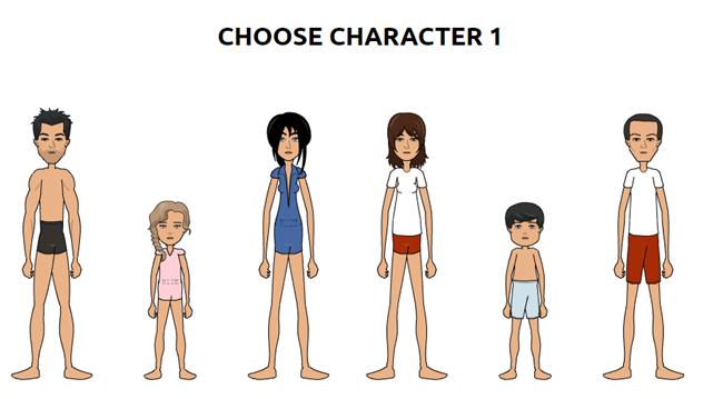 Por exemplo: se você escolher um aeroporto, os personagens indicados serão a
