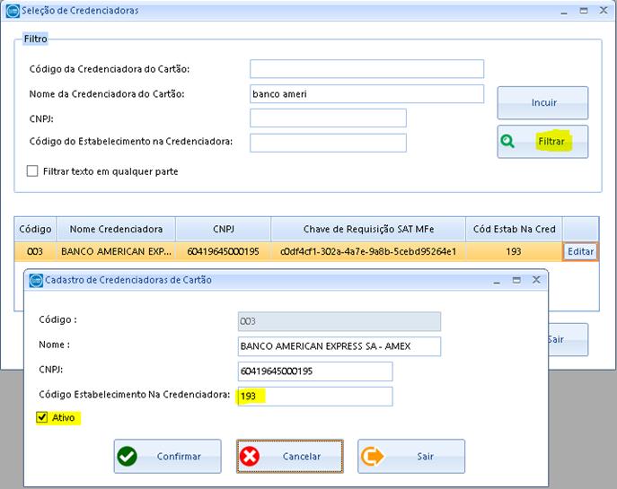 1.10. Cadastro do Dispositivo POS Cadastre o equipamento POS.