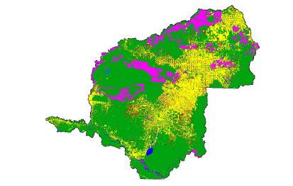1-Extensäo do Desfloretamento1997 e incremento 2000 sobre o Estado de Rondônia Fonte: Programa Amazônia/INPE-ProdesDigital_2000.