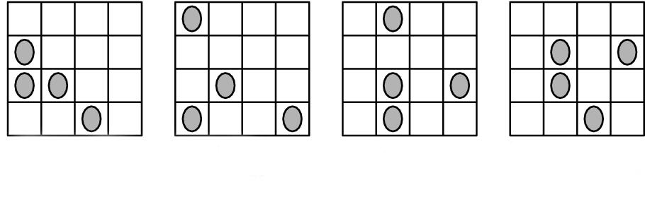 20. Quatro joaninhas pousaram em diferentes células de uma tabela 4 4.