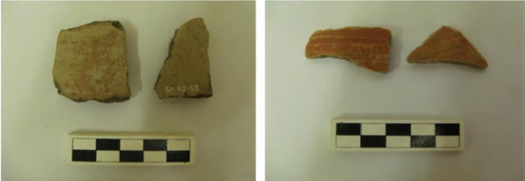 Tabela 5 Dados quantitativos entre fragmentos cerâmicos das unidades N225 L209 e N225 L210 N225 L209 N225 L210 Fragmentos Quantidade % Quantidade % Cerâmica 269 Micro 200 Total 469 57,4% 42,6% 100,0%