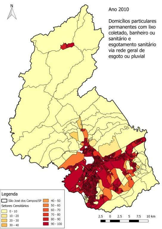 banheiro ou sanitário e esgotamento sanitário via rede geral de esgoto