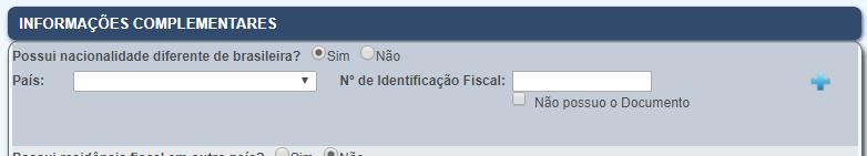 Abaixo, você encontrará o campo com as Informações complementares: FATCA