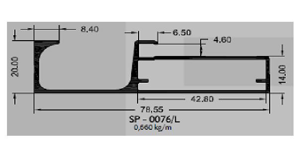 349 350 Perfil Puxador p/ perfil - SP-0076 Perfil