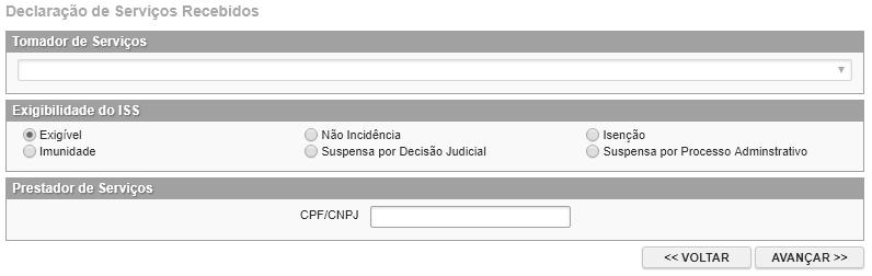 Página 5 de 21 3. Declaração de Serviços 3.1. Criando uma nova Declaração Para emitir uma Declaração de Serviços Recebidos, após acessar o sistema, selecione o menu NFS-e \ Declaração de Serv.