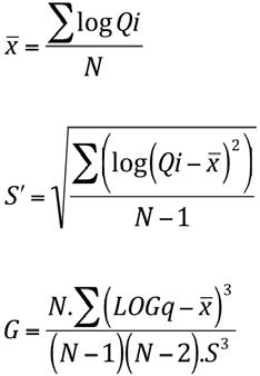 Unidade J Onde x e S são a média e o desvio padrão das vazões.