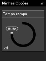 tratamento prescrita. Poderá definir o seu tempo de rampa para Desl, 5 a 45 minutos ou Auto.