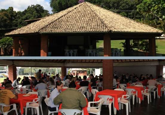 Alimentação O Sítio Canoar conta com três espaços para o serviço de alimentação em eventos corporativos.