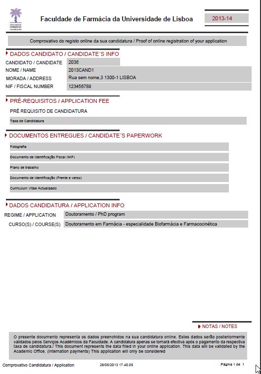 Imagem 15 - Comprovativo de candidatura Nota final: deverá consultar com regularidade o email de contacto que indicou para obter informações