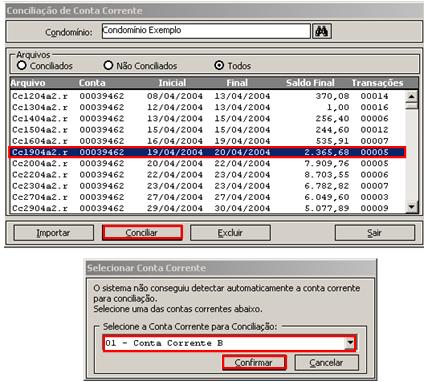 5- Na tela de Conciliação Bancária, clique