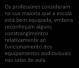 equipada, embora reconheçam alguns constrangimentos