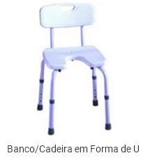 Banco/Cadeira em Forma de U Banco em PVC, estrututa em alumínio, regulável em altura, Ideal para a sua higiene íntima.