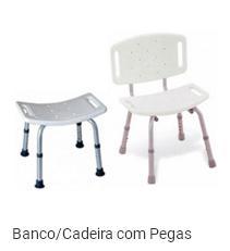 33cm a 50cm Banco/Cadeira com Pegas Banco em PVC, estrututa em alumínio, regulável em altura.