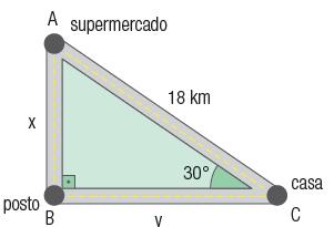 10) Após seu trabaho, Carota Juaquina, foi no seu BWM REMEHLO ao supermercado SUPERMEGAULTRAHIPER PREÇO BÃO, que fica no ponto A da imagem.