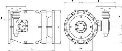 Versão com Atuador Elétrico PN 25 DN PFA A B C D E F L Massa mm bar mm mm mm mm mm mm mm kg 100 25 135 315 179 135 85 270 300 59 150 25 160 356 193 160 58 320 350 89 200 25 185 384 193 185 49 370 400