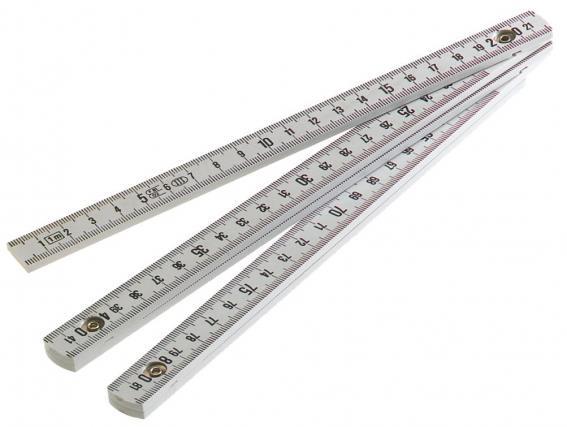 O metro articulado O metro articulado é um instrumento de medição linear, fabricado de madeira, alumínio ou fibra. No comércio o metro articulado é encontrado nas versões de 1 m e 2 m.