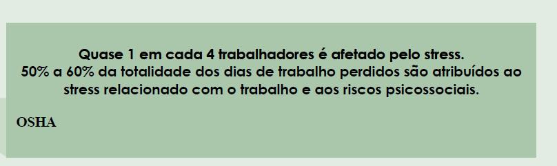 v) Stress nas pessoas e nas equipas e a sua gestão No domínio da saúde, o STRESS relacionado com o trabalho tem sido amplamente objeto de atenção, tendo em conta que apresenta consequências