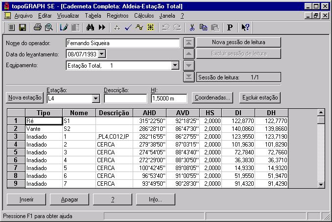 Módulo Topografia Iniciando o Sistema topograph 98SE 2.