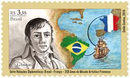 2016 FILATELIA *BRASIL- Dia 26.03.2016, Série Relações Diplomáticas: Brasil-França 200 Anos da Missão Artística Francesa.