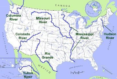 Hidrografia Grandes Lagos (escoamento da produção) Rio Colorado