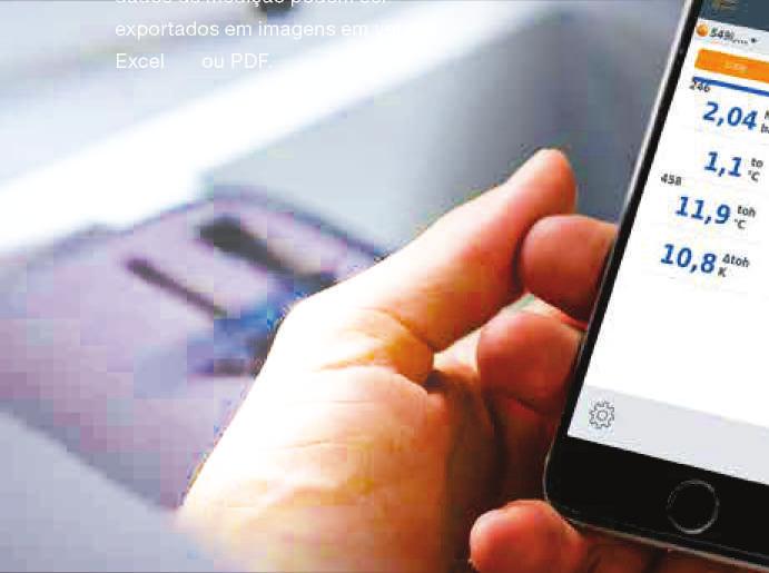 O aplicativo, que permite a visualização em tempo real de todos os dados medidos, transforma as informações em uma série de relatórios que podem ser enviados diretamente por e-mail.