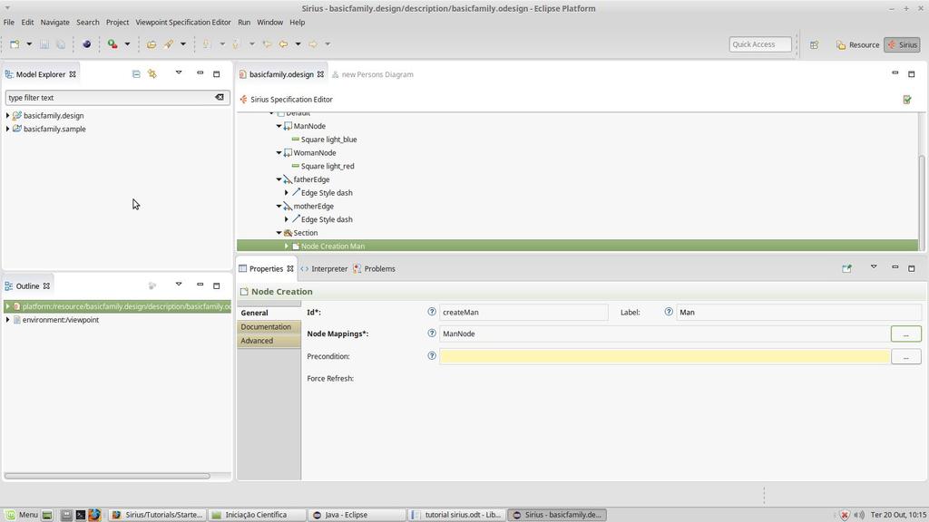 Preenchendo a Paleta de Ferramentas O último passo desse tutorial consiste em adicionar os Nodes criados a paleta de ferramentas do ambiente gráfico, de modo que estes possam ser adicionados ao