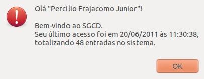 Após estar logado, será exibida a tela