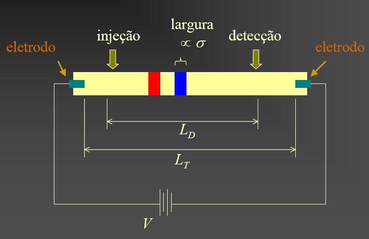 Eficiência L T = comprimento do capilar L D = distância da injeção até o detector E V L