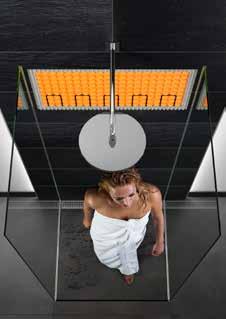 Além do mais em banhos pequenos, Schlüter-DITRA-HEAT-E pode ser aplicado nas paredes, como sistema de aquecimento do espaço.