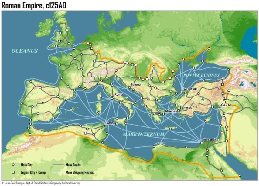 circuitos comerciais regionais e imperiais de Época Romana (do final do séc. II a meados do séc. V).