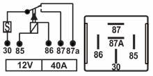 Relés Auxiliares Auxiliary Relays LINHA LEVE Light Vehicle Line TRA 710.080 Relé Auxiliar, 5 terminais sem suporte de fixação 12V 2X20A TRA 712.