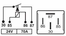 Relés Auxiliares Auxiliary Relays LINHA PESADA Heavy Duty Line TRA 215.215S Relé Auxiliar 24V 30/40A sem suporte 5 term SELADO TRA 710.