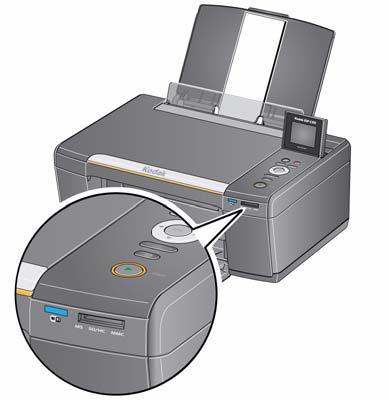 Impressora Multifuncional KODAK ESP C315 Como imprimir fotos panorâmicas Para imprimir uma foto panorâmica, coloque papel 4 x 12 pol / 10 x 31 cm, carta ou A4 na bandeja de papel principal. 1. Insira o cartão de memória no respectivo compartimento.