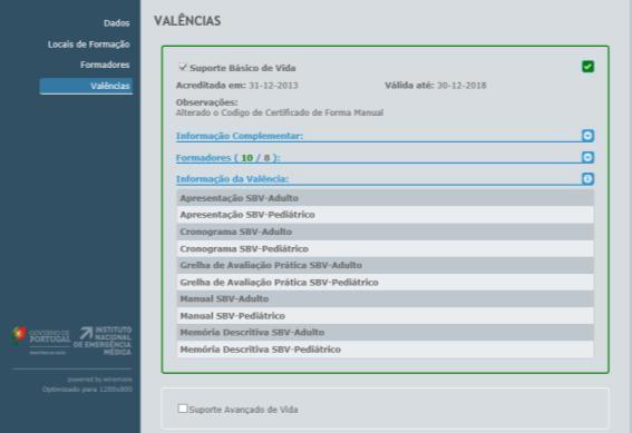 SUPORTES DE APOIO À APRENDIZAGEM A entidade acreditada na metodologia INEM, terá à sua disposição, na opção Informação da valência, documentos de apoio à aprendizagem que devem ser utilizados na